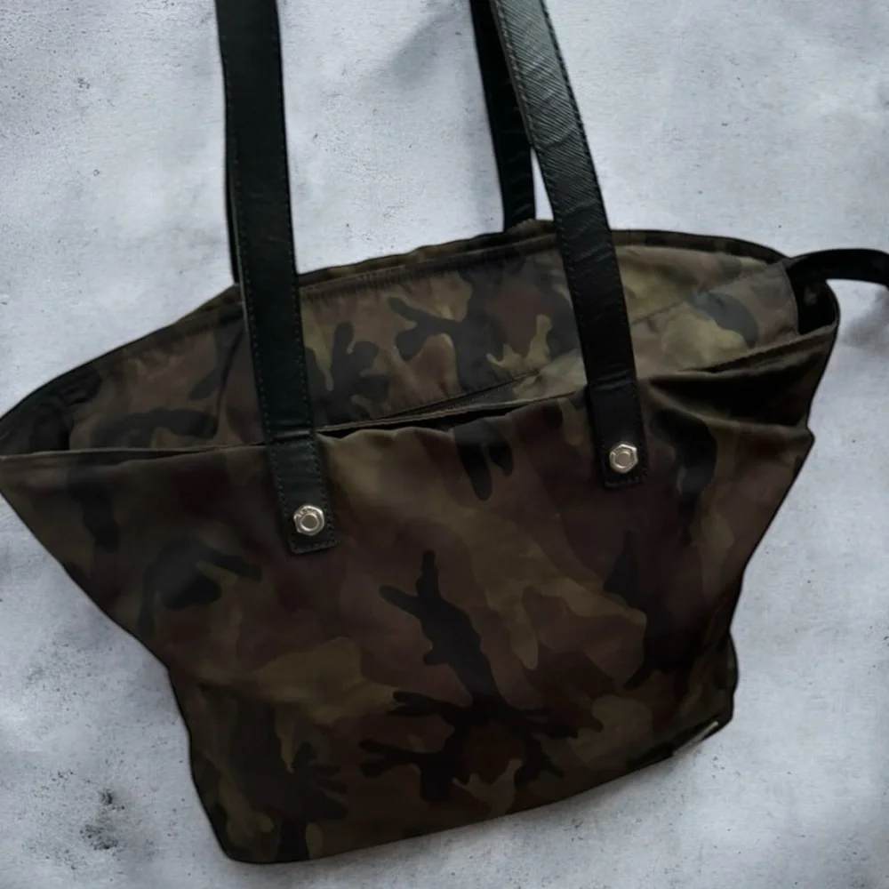 PRADA Nylon Tote Bag – Triangle Logo – Khaki Camouflage - Picture 4 of 16
